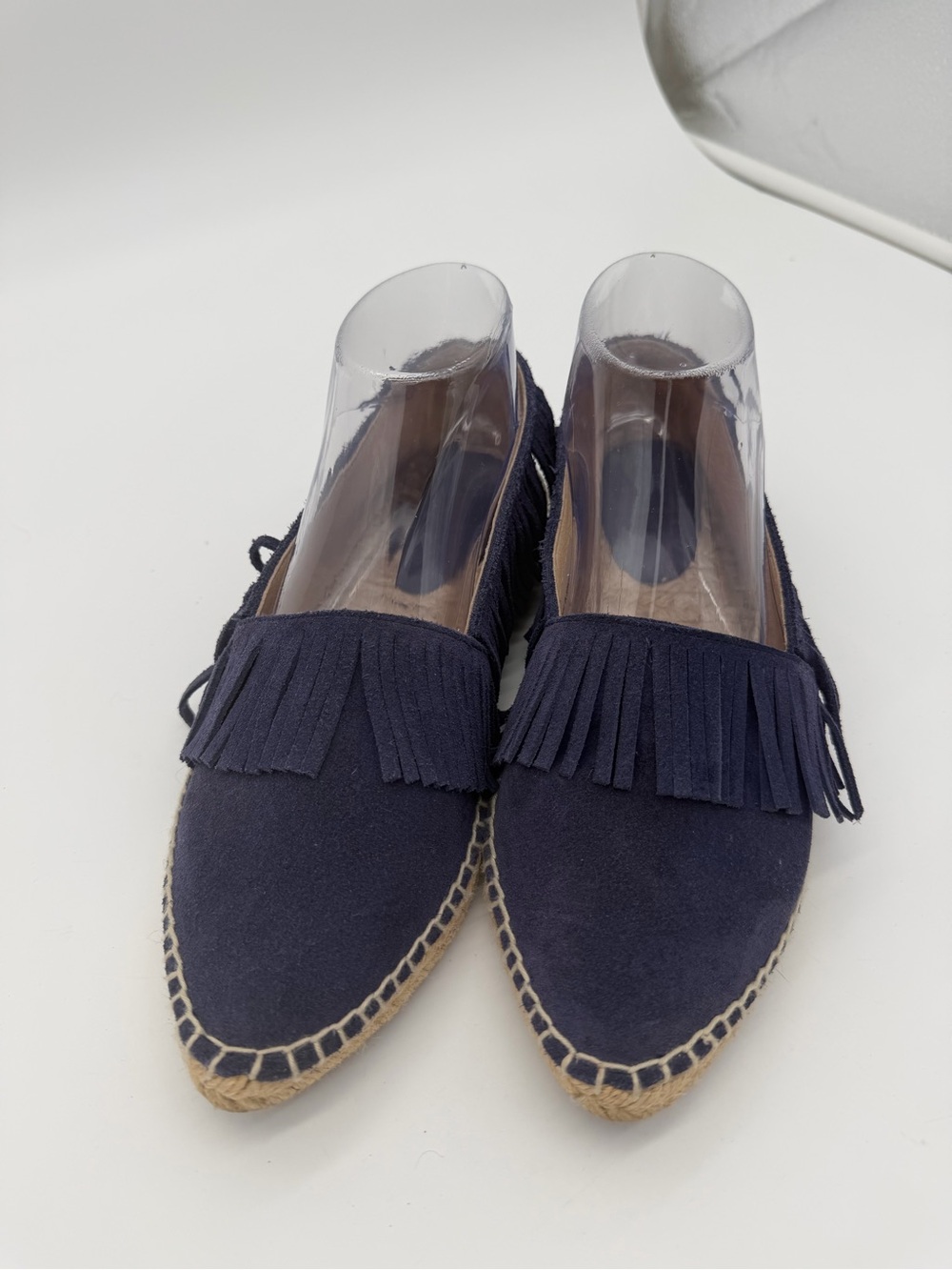 Maiden Lane Navy Fringe Espadrille Loafers for Women size 38